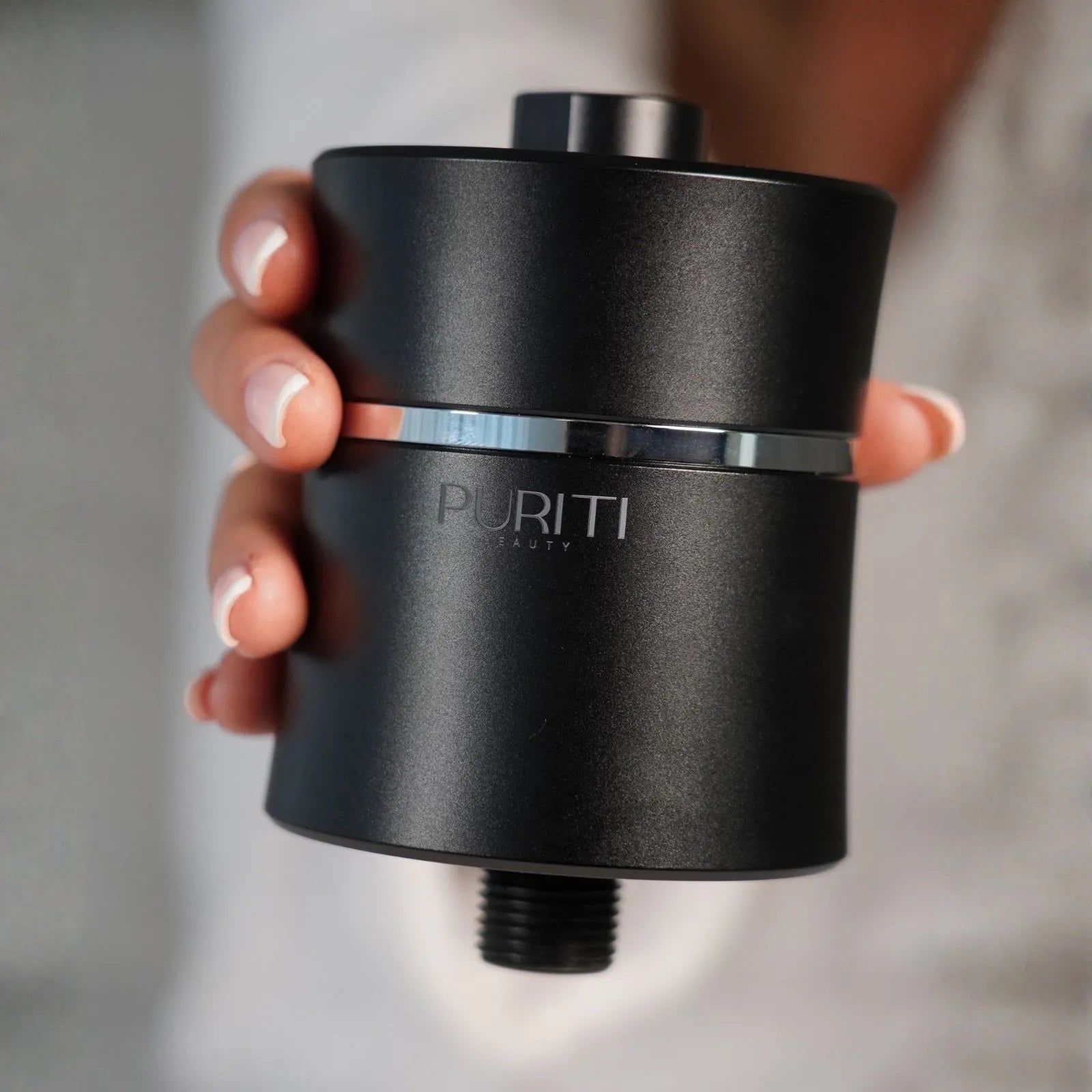 Puriti Premium Shower Filter Brushed Chrome/Silver — Removes Chlorine for Healthier Hair and Skin
